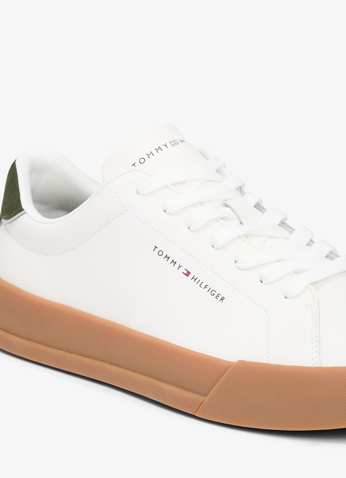 Tommy Hilfiger Sneakers van leer - detail 7 ecru-arctic spruce
