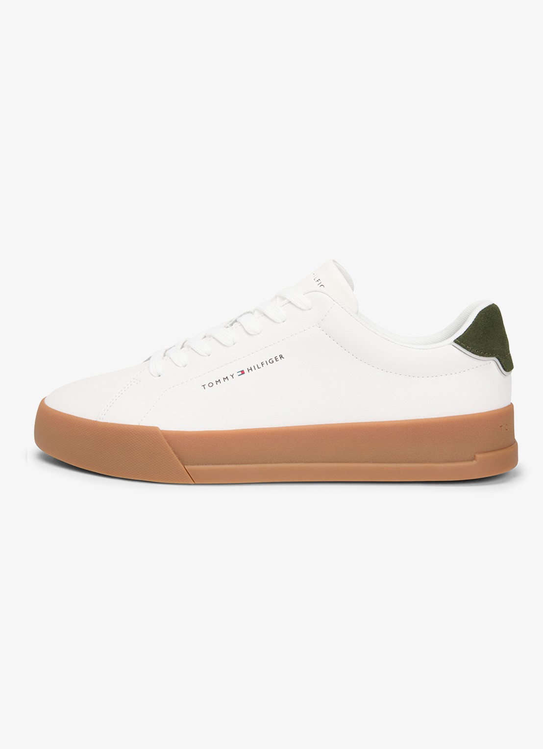 Tommy Hilfiger Sneakers van leer - voorkant 2 ecru-arctic spruce