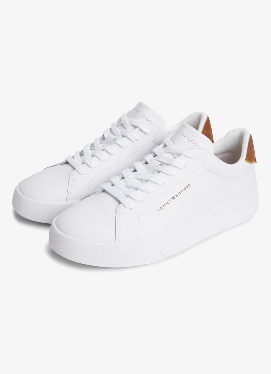Tommy Hilfiger Sneakers van leer - detail 2 white/coconut groove-02r / wit