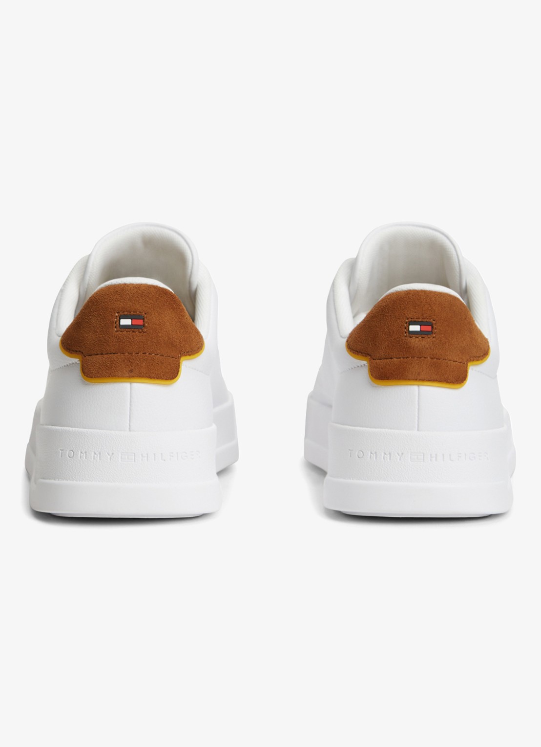 Tommy Hilfiger Sneakers van leer - detail 3 white/coconut groove-02r / wit