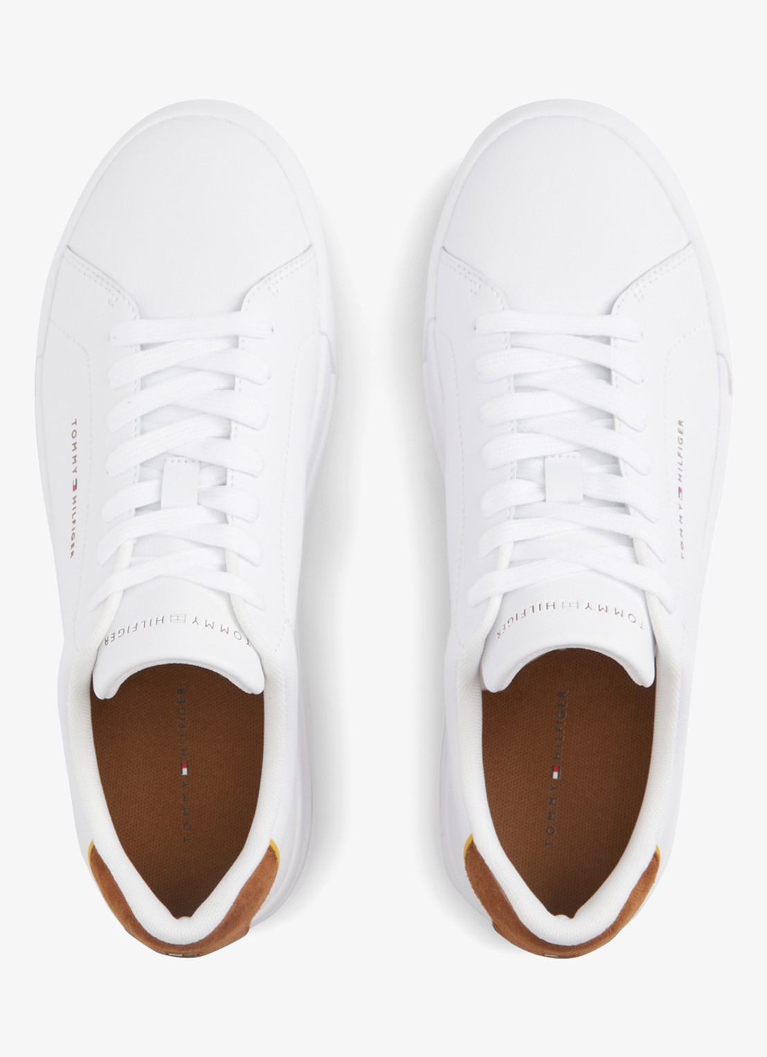 Tommy Hilfiger Sneakers van leer - detail 4 white/coconut groove-02r / wit