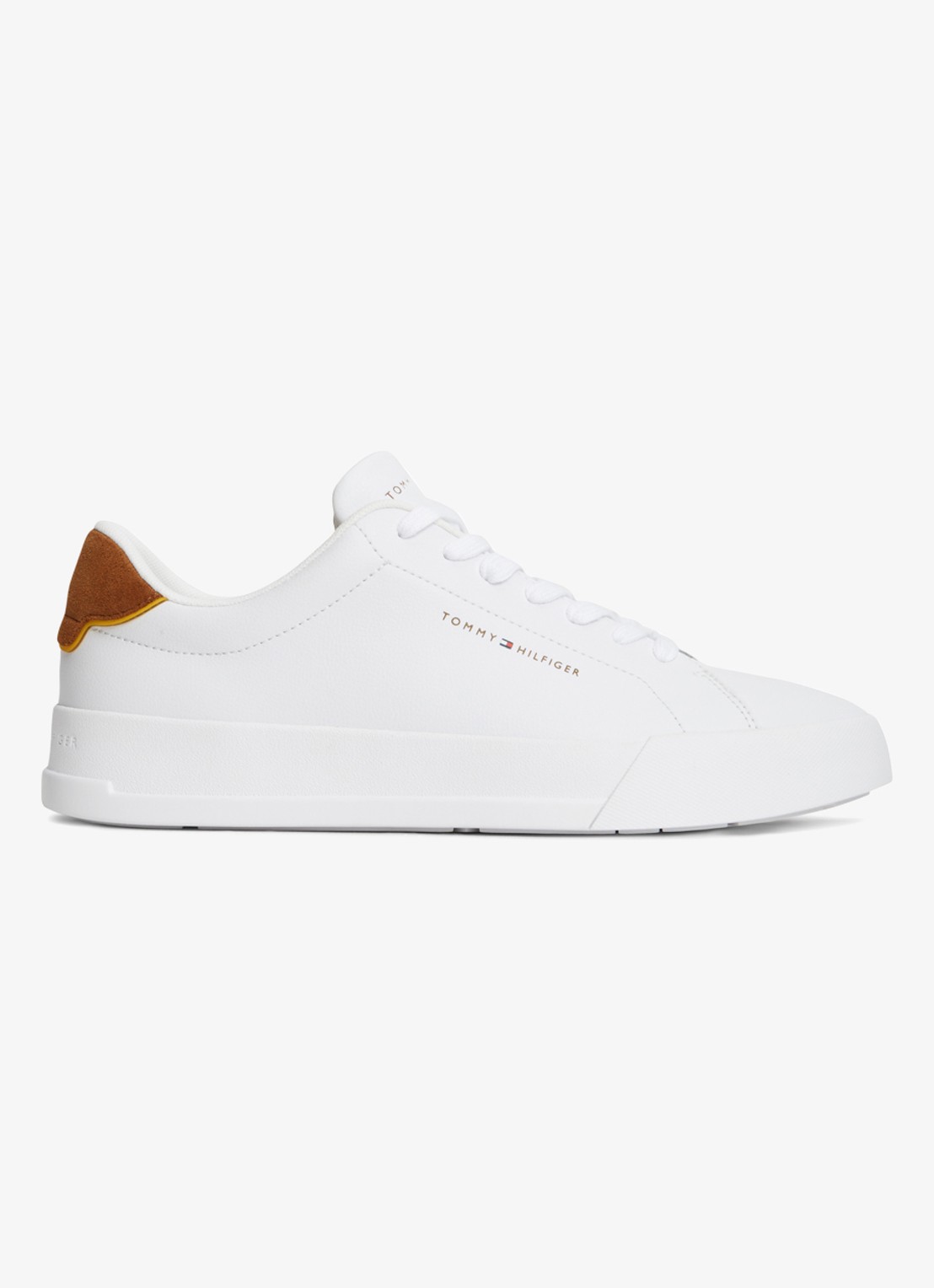 Tommy Hilfiger Sneakers van leer - detail 5 white/coconut groove-02r / wit