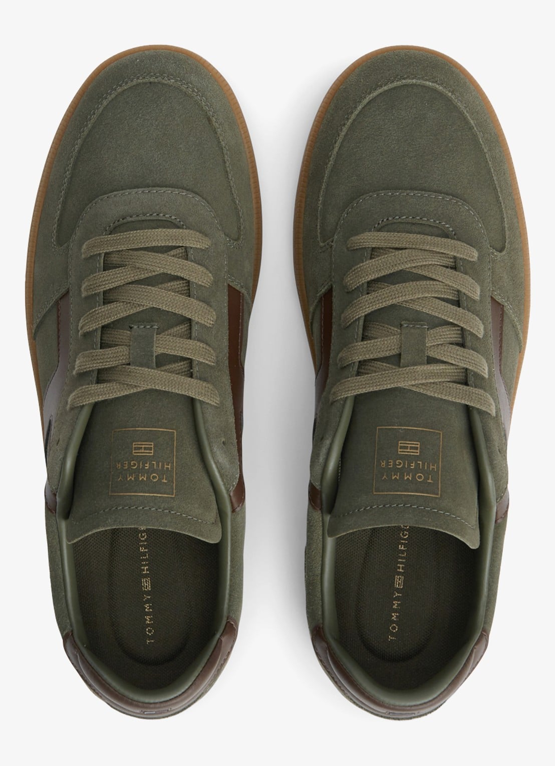 Tommy Hilfiger Sneakers van suède - detail 4 olijfgroen