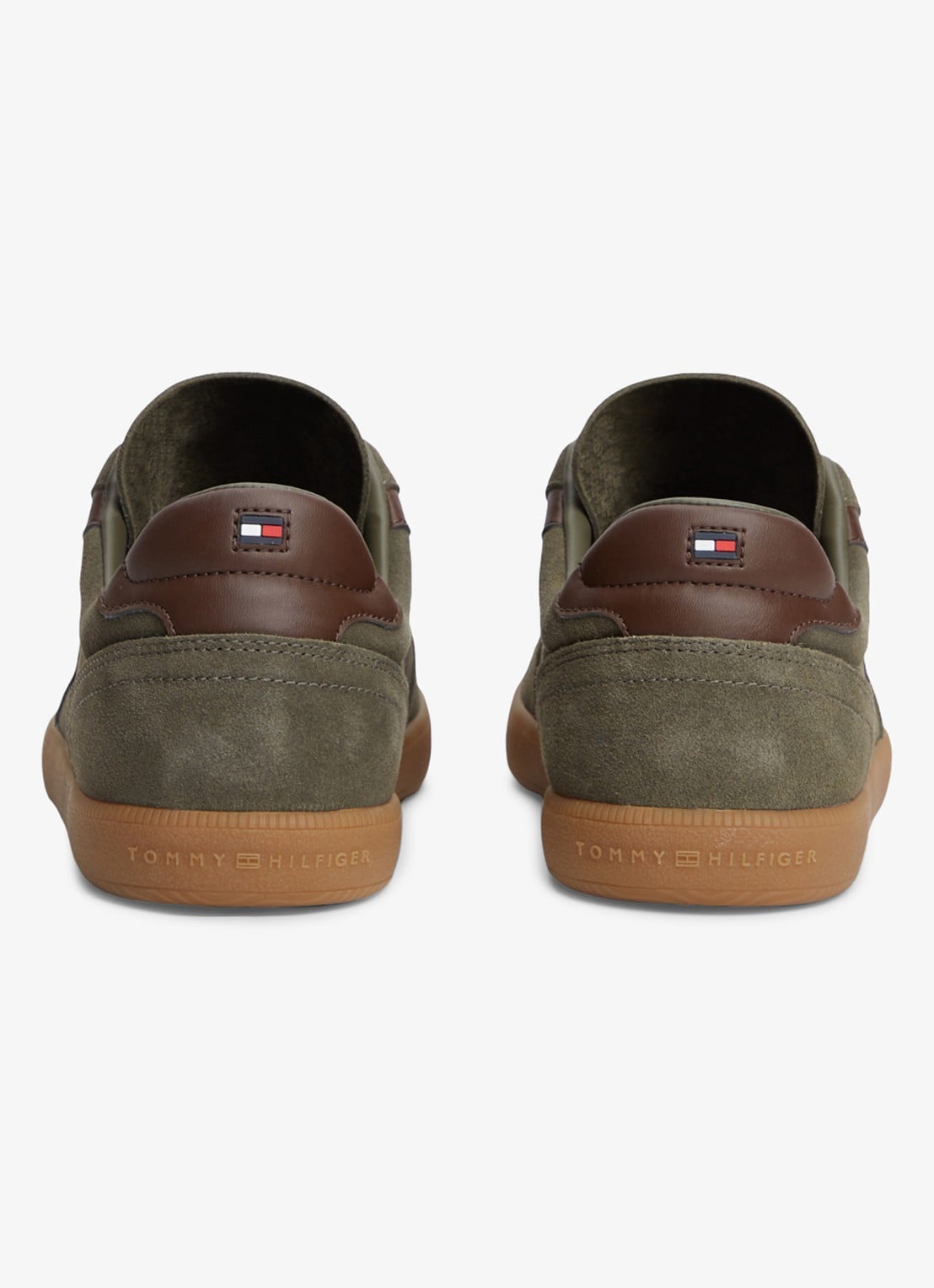 Tommy Hilfiger Sneakers van suède - detail 5 olijfgroen