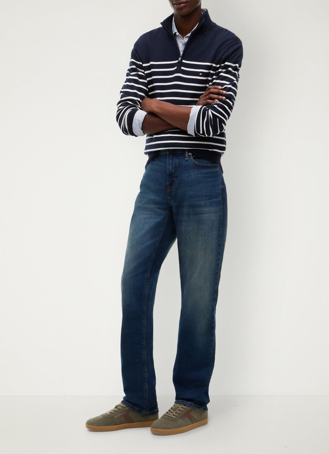 Tommy Hilfiger Sneakers van suède - voorkant 7 olijfgroen