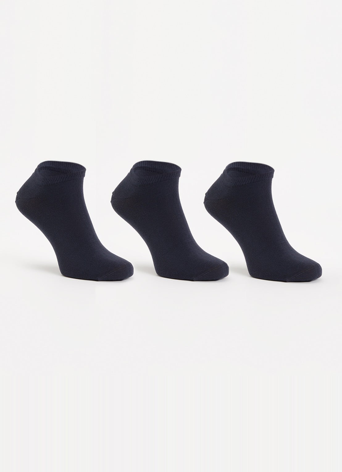 Tommy Hilfiger Sneakersokken in katoenblend met logo in 3-pack - voorkant donkerblauw