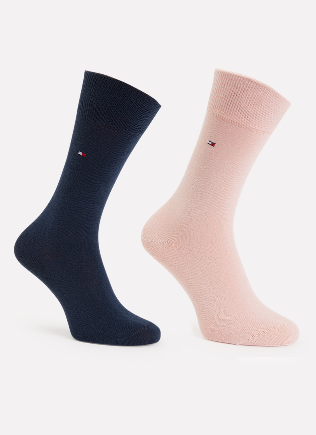 Tommy Hilfiger Sokken in katoenblend met logo in 2-pack - voorkant 2 zalmroze