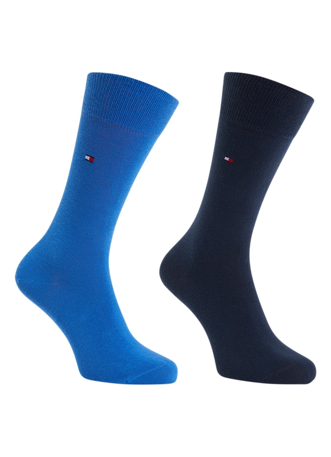 Tommy Hilfiger Sokken in katoenblend met logo in 2-pack - voorkant kobaltblauw