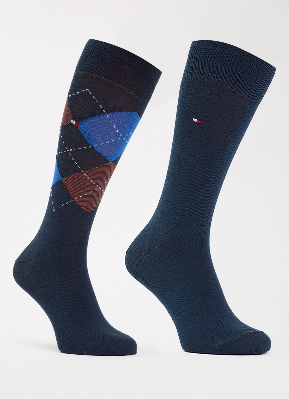 Tommy Hilfiger Sokken in katoenblend met logo in 2-pack - voorkant 2 indigo