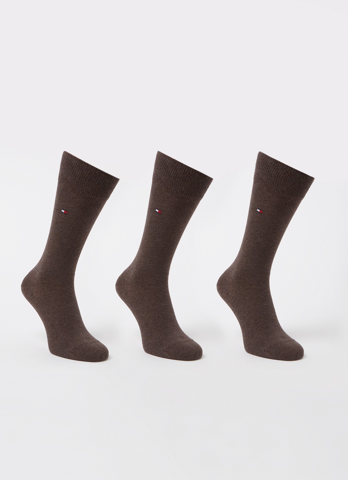 Tommy Hilfiger Sokken in uni in 2-pack - voorkant 2 donkerbruin