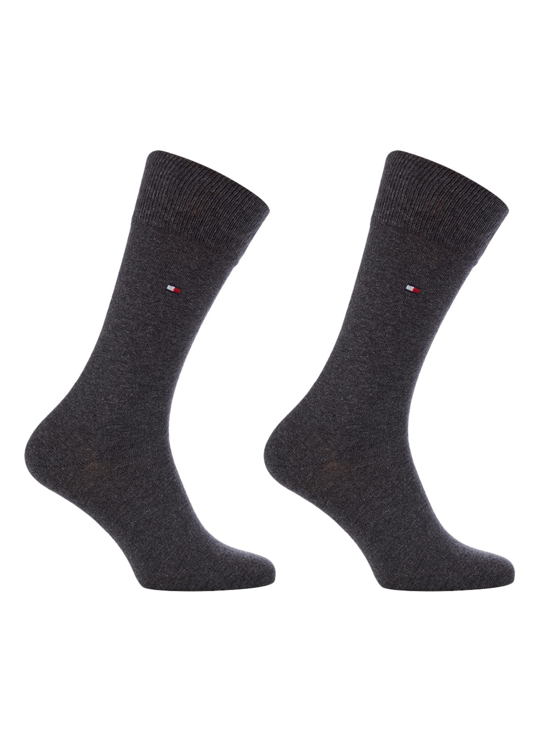 Tommy Hilfiger Sokken in uni in 2-pack  - voorkant antraciet