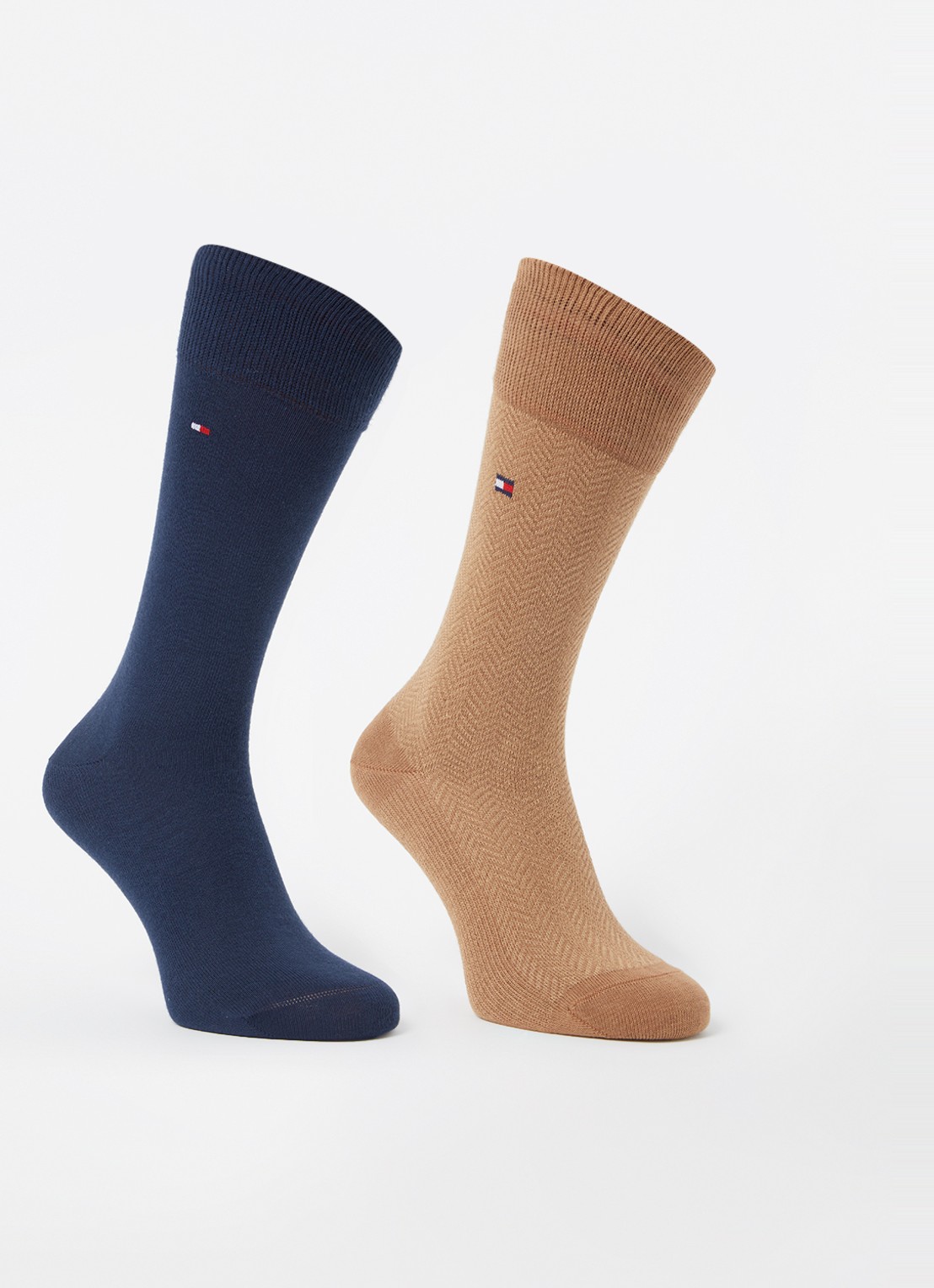Tommy Hilfiger Sokken met logo in 2-pack - voorkant camel