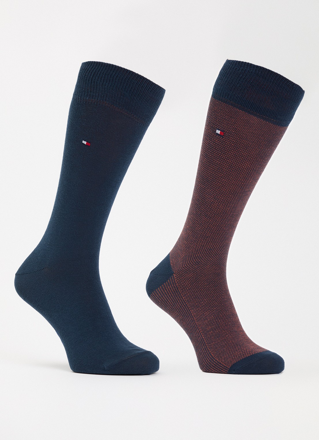 Tommy Hilfiger Sokken met logo in 2-pack - voorkant oranjebruin