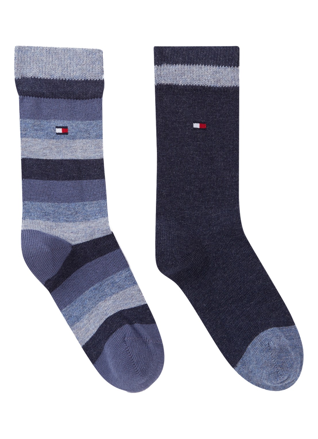 Tommy Hilfiger Sokken met logo in 2-pack - voorkant donkerblauw