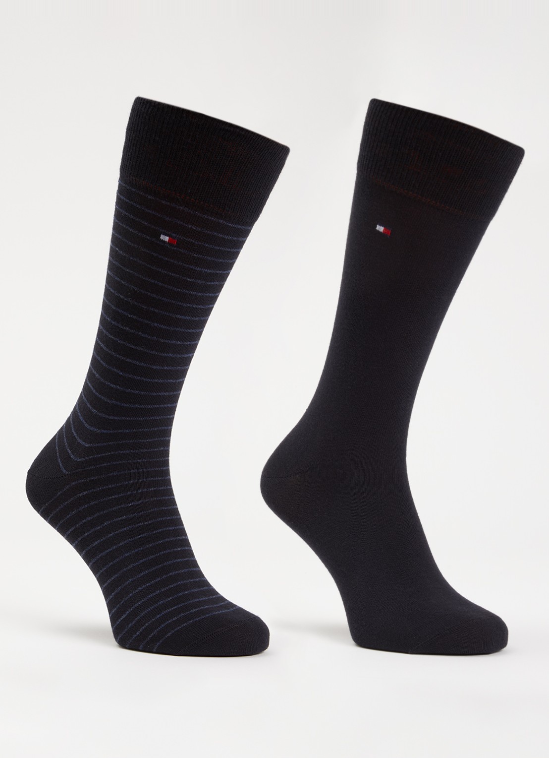 Tommy Hilfiger Sokken met print in 2-pack - voorkant donkerblauw
