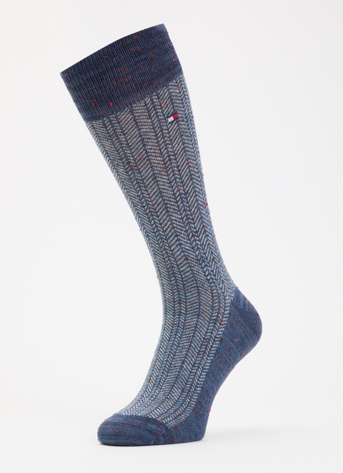 Tommy Hilfiger Sokken met print in 2-pack - voorkant 2 staalblauw