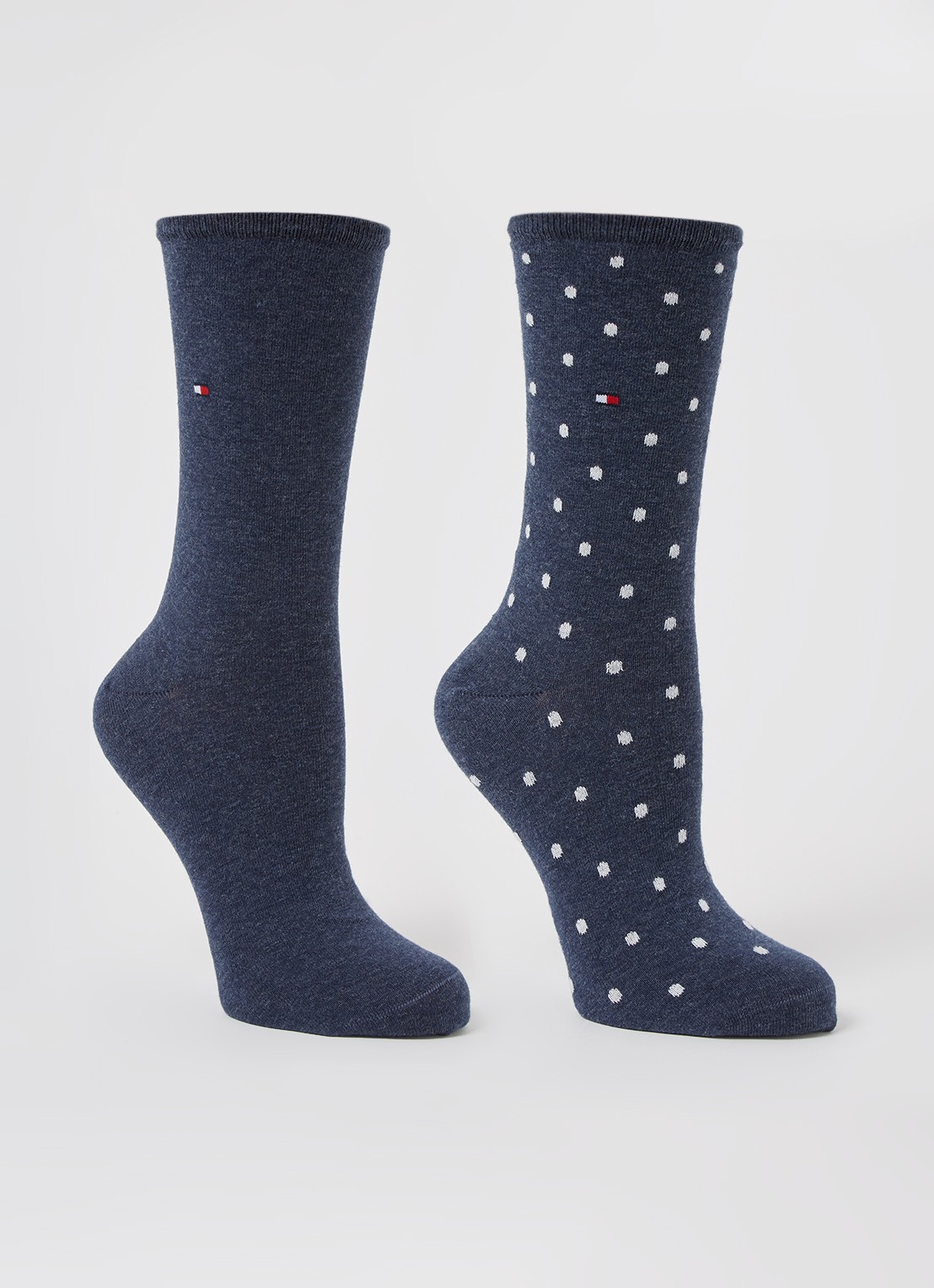 Tommy Hilfiger Sokken met print in 2-pack - voorkant 2 blauw
