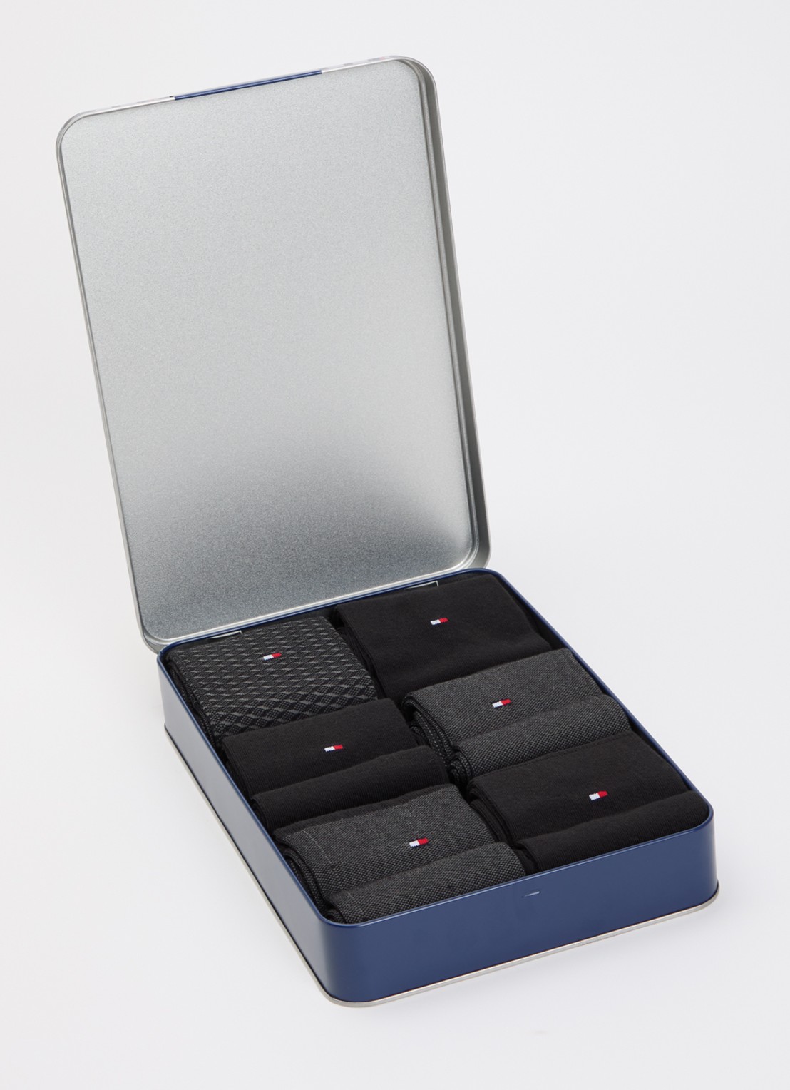Tommy Hilfiger Sokken met print in 4-pack giftbox - detail 4 antraciet