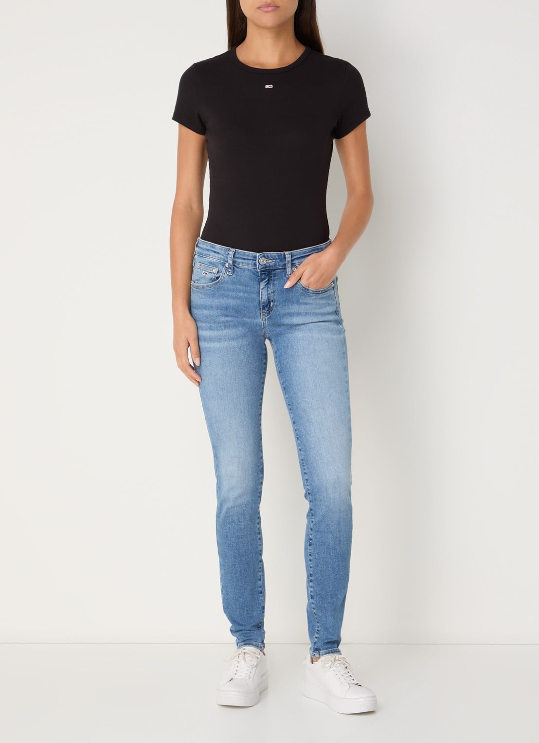 Tommy Hilfiger Sophie low waist skinny jeans met steekzakken - voorkant 3 indigo