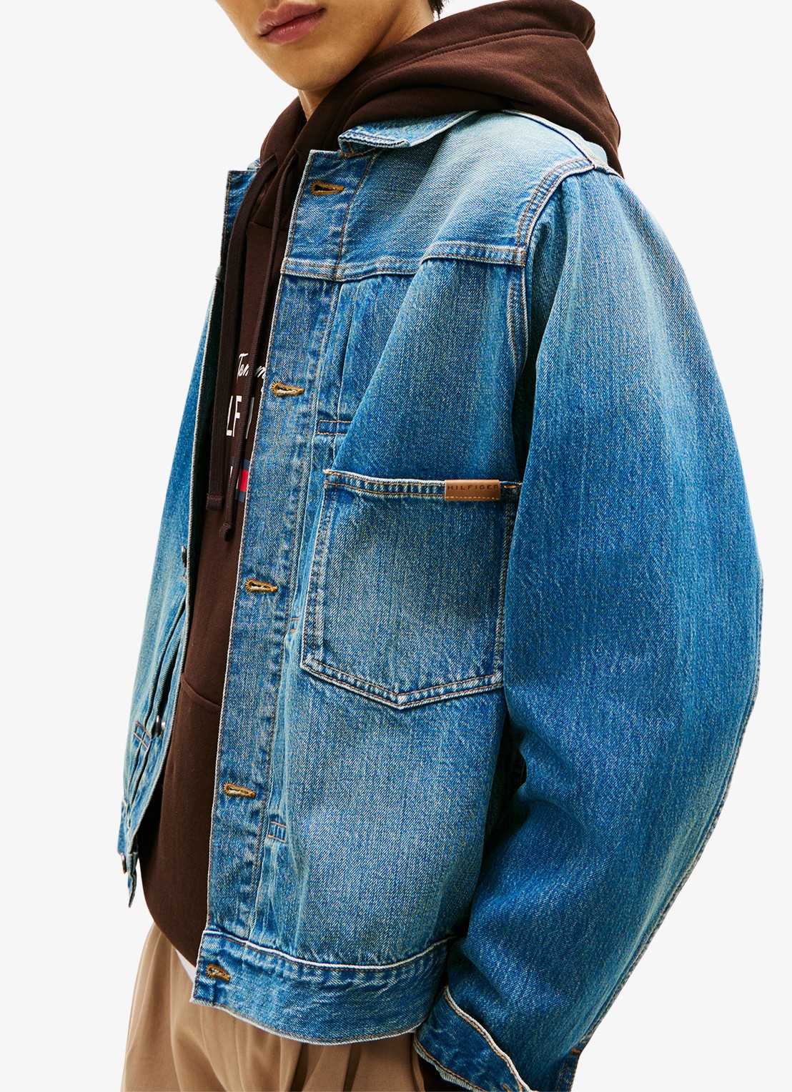 Tommy Hilfiger Spijkerjas met borstzak - detail 5 indigo