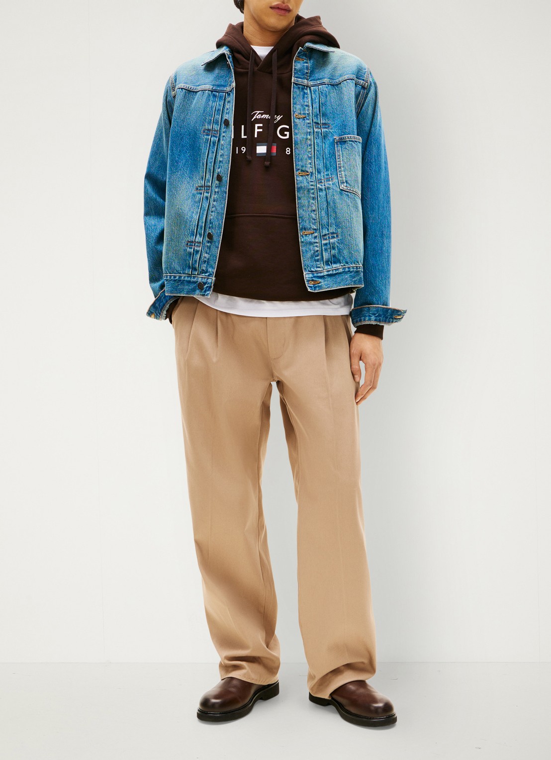 Tommy Hilfiger Spijkerjas met borstzak - voorkant 3 indigo