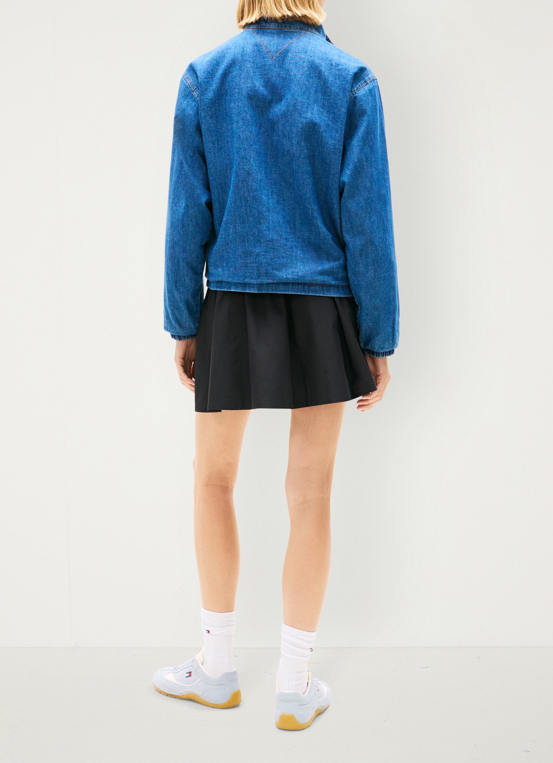 Tommy Hilfiger Spijkerjas met logoborduring - achterkant 5 donkerblauw