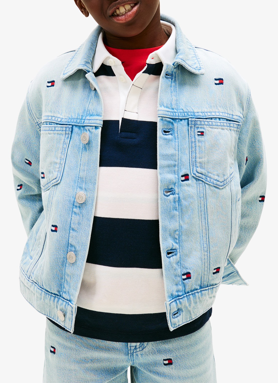 Tommy Hilfiger Spijkerjas met logoborduring - detail 3 indigo