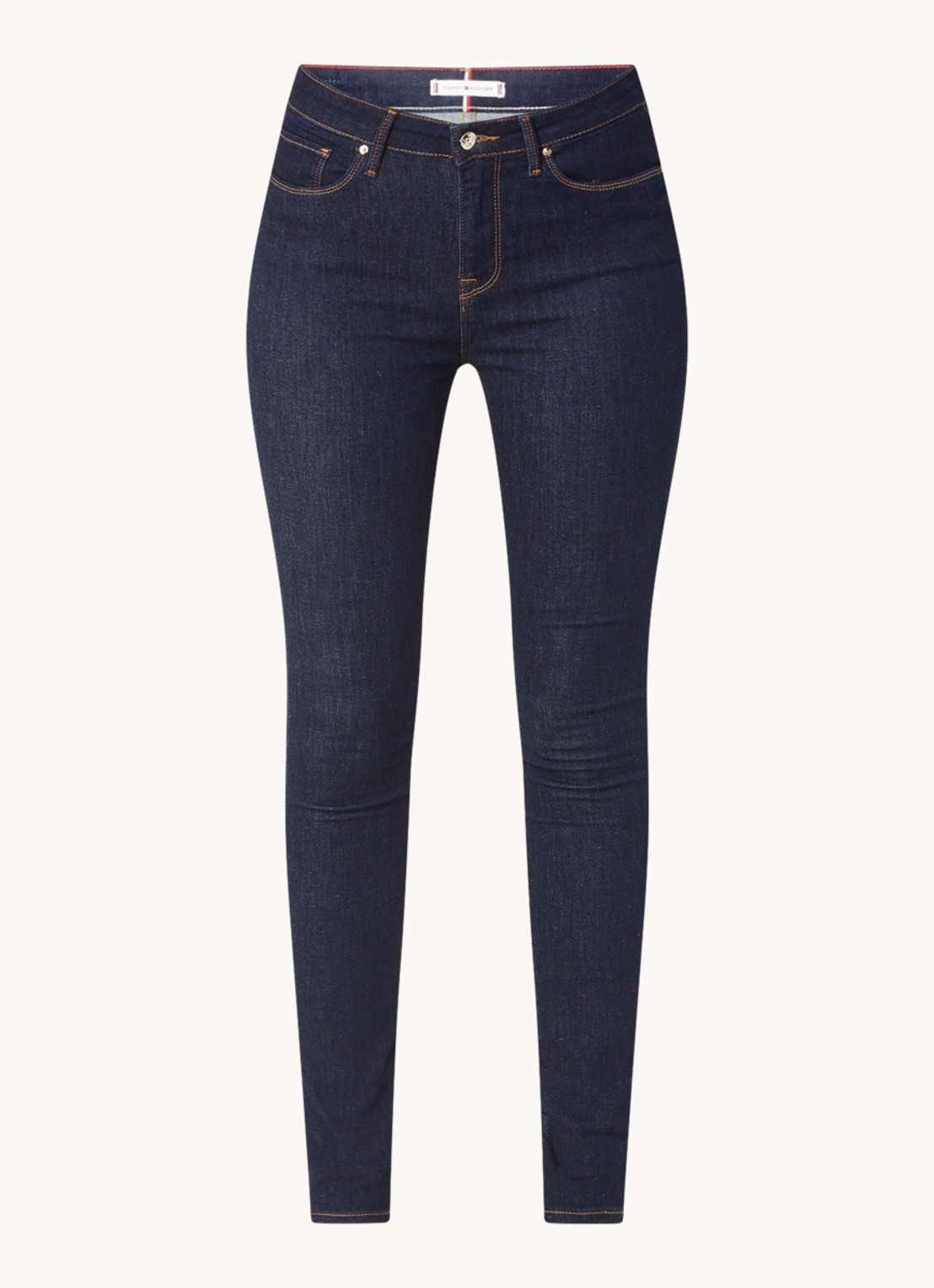 Tommy Hilfiger Steffie mid waist skinny jeans met donkere wassing - voorkant 3 indigo