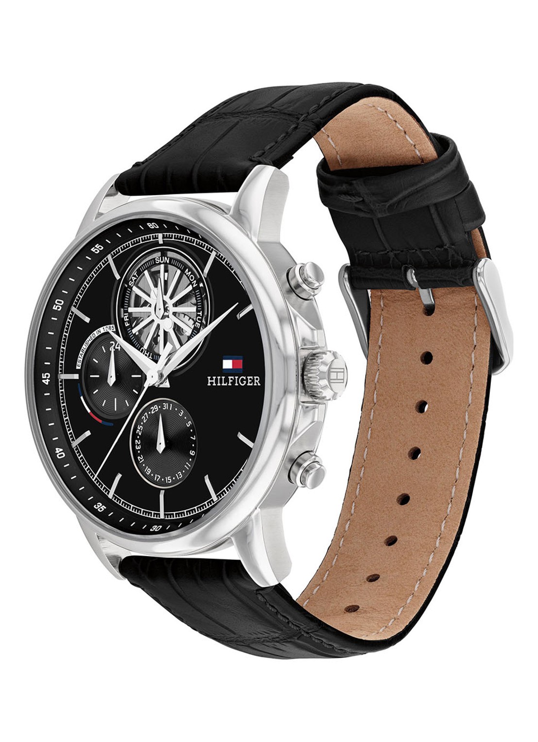 Tommy Hilfiger Stewart horloge TH17910605  - detail 3 zwart