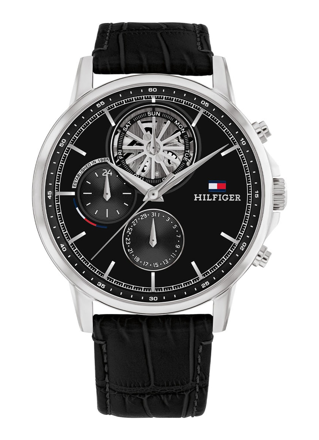 Tommy Hilfiger Stewart horloge TH17910605  - voorkant zwart