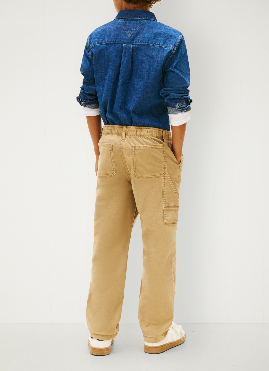 Tommy Hilfiger Straight fit broek met steekzakken - achterkant 5 camel