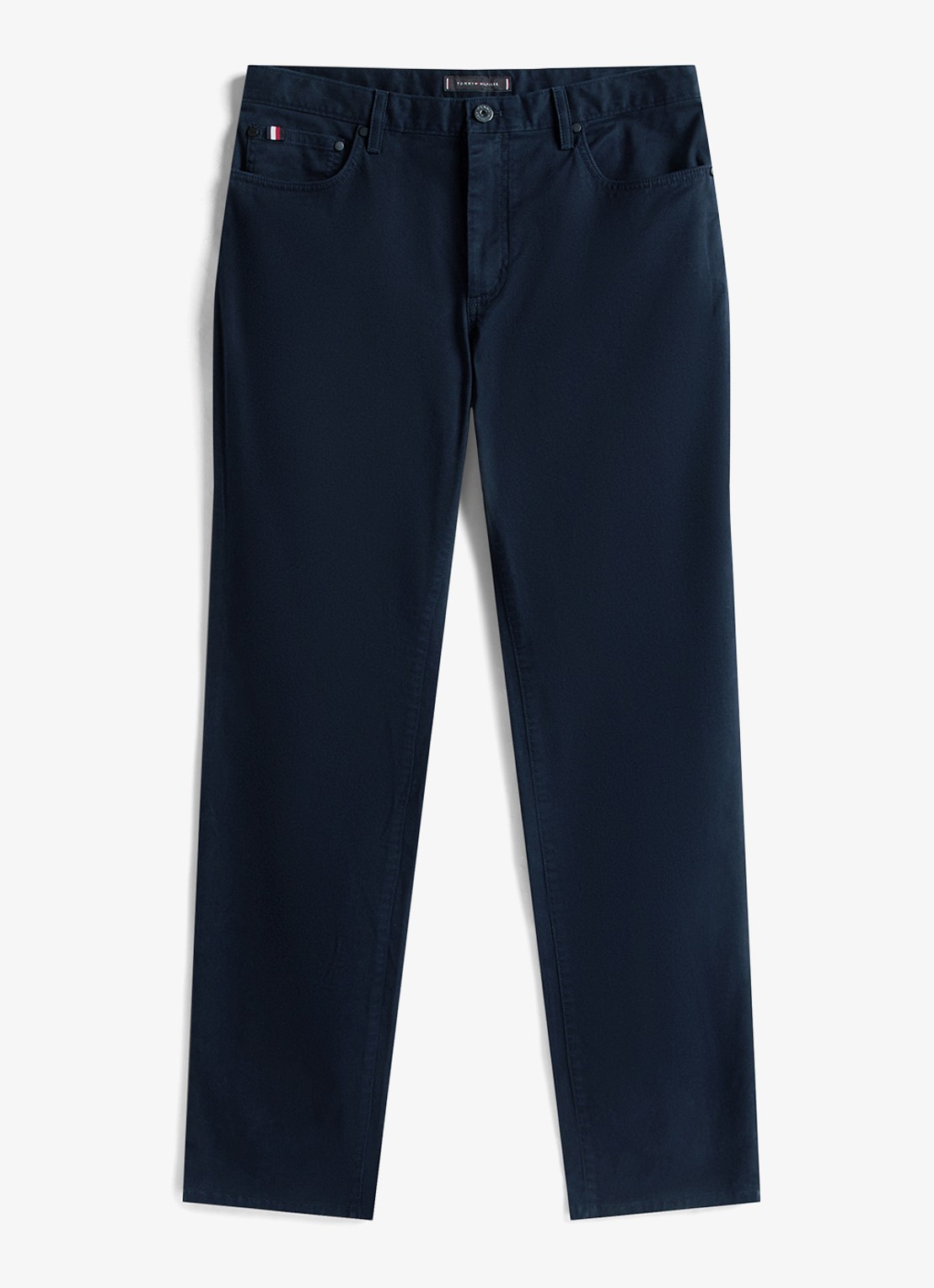 Tommy Hilfiger Straight fit chino met paspelzakken - voorkant donkerblauw