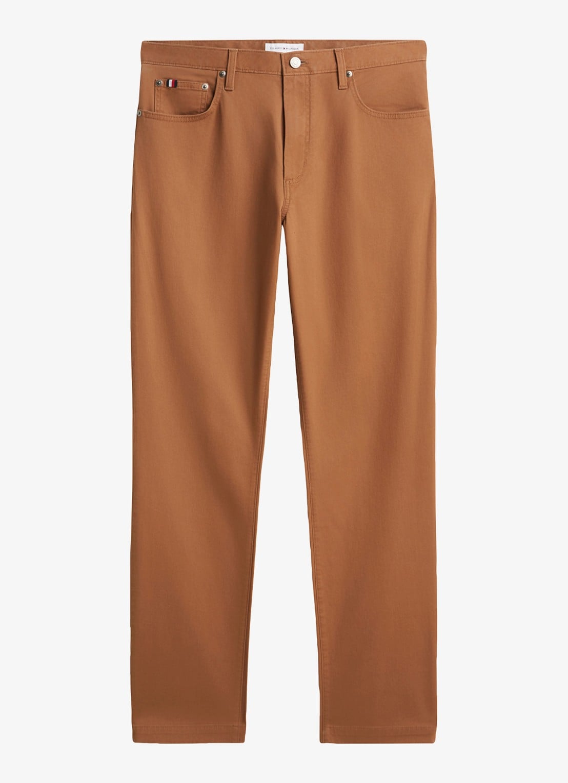 Tommy Hilfiger Straight fit chino met paspelzakken - voorkant oranje