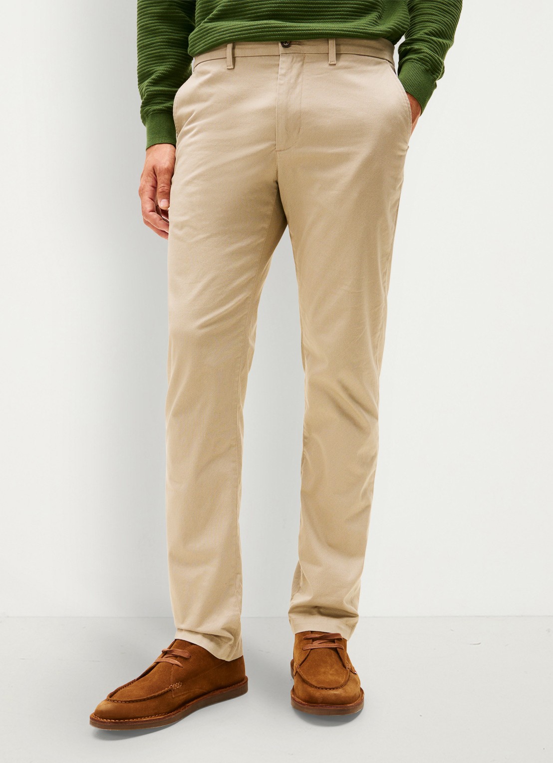 Tommy Hilfiger Straight fit chino met steekzakken - detail 2 beige