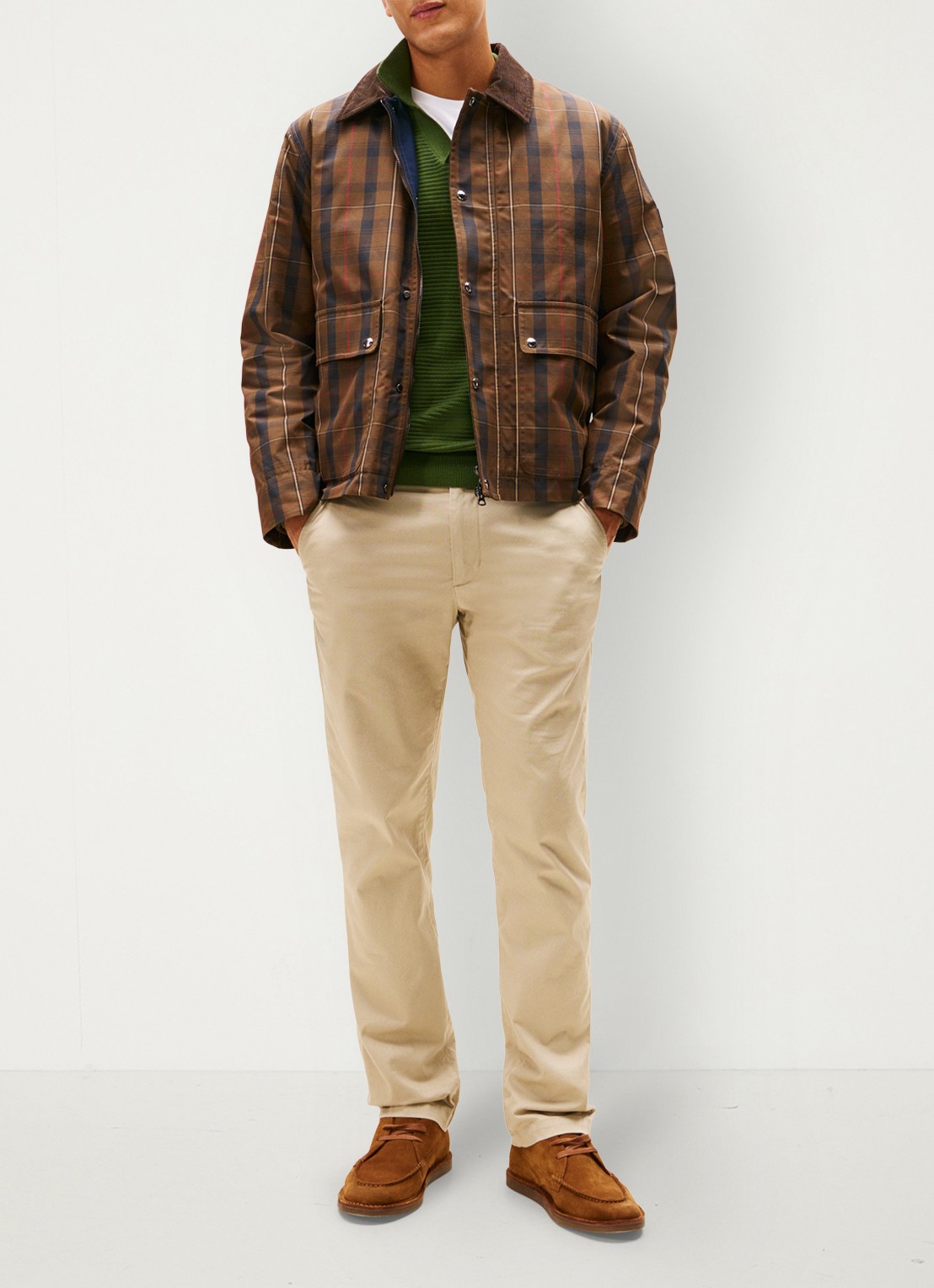 Tommy Hilfiger Straight fit chino met steekzakken - voorkant 5 beige