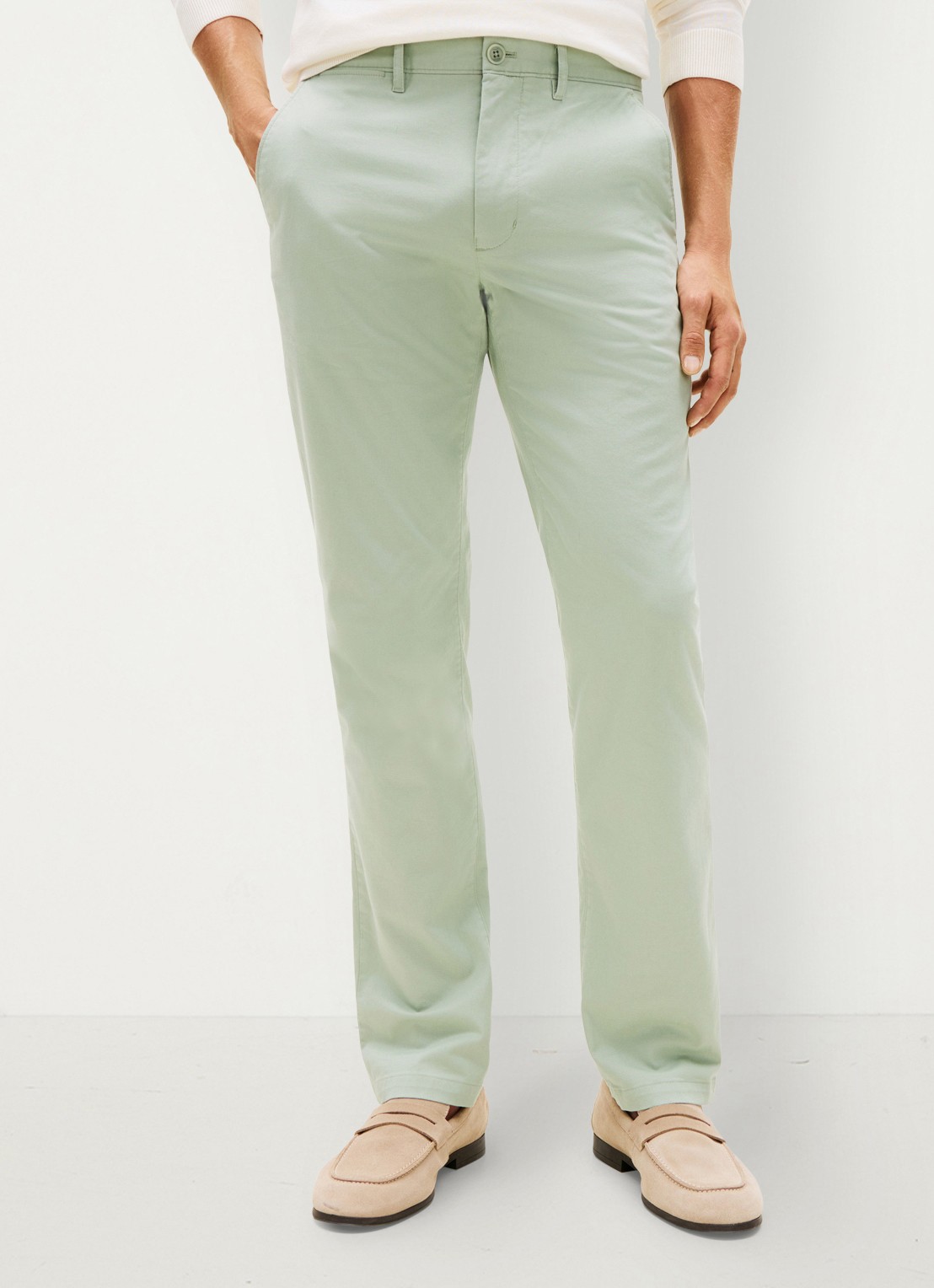 Tommy Hilfiger Straight fit chino met steekzakken - detail 3 lichtgroen