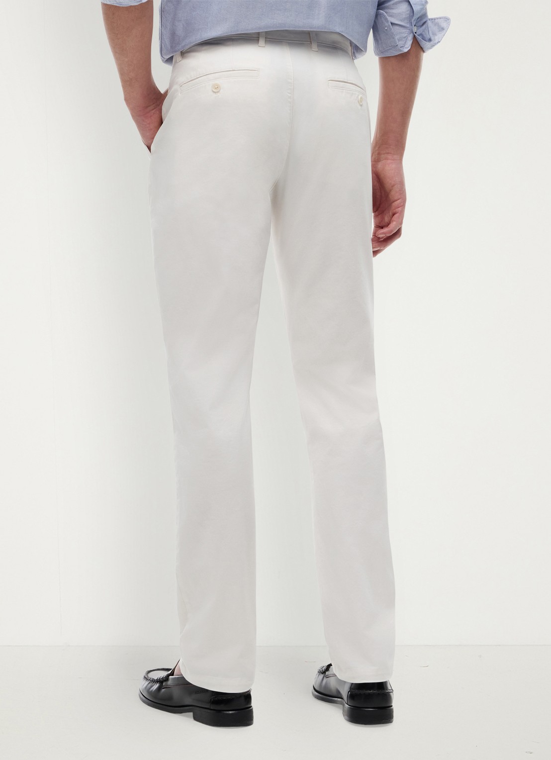Tommy Hilfiger Straight fit chino met steekzakken - achterkant gebroken wit