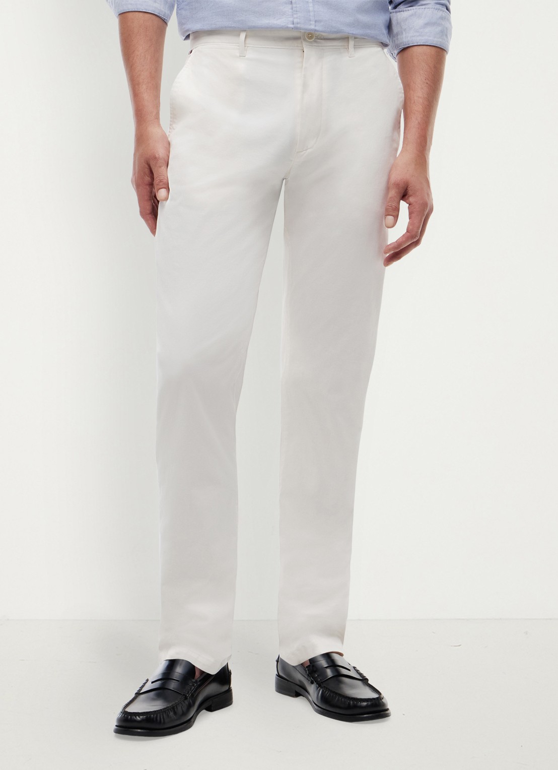 Tommy Hilfiger Straight fit chino met steekzakken - detail 2 gebroken wit