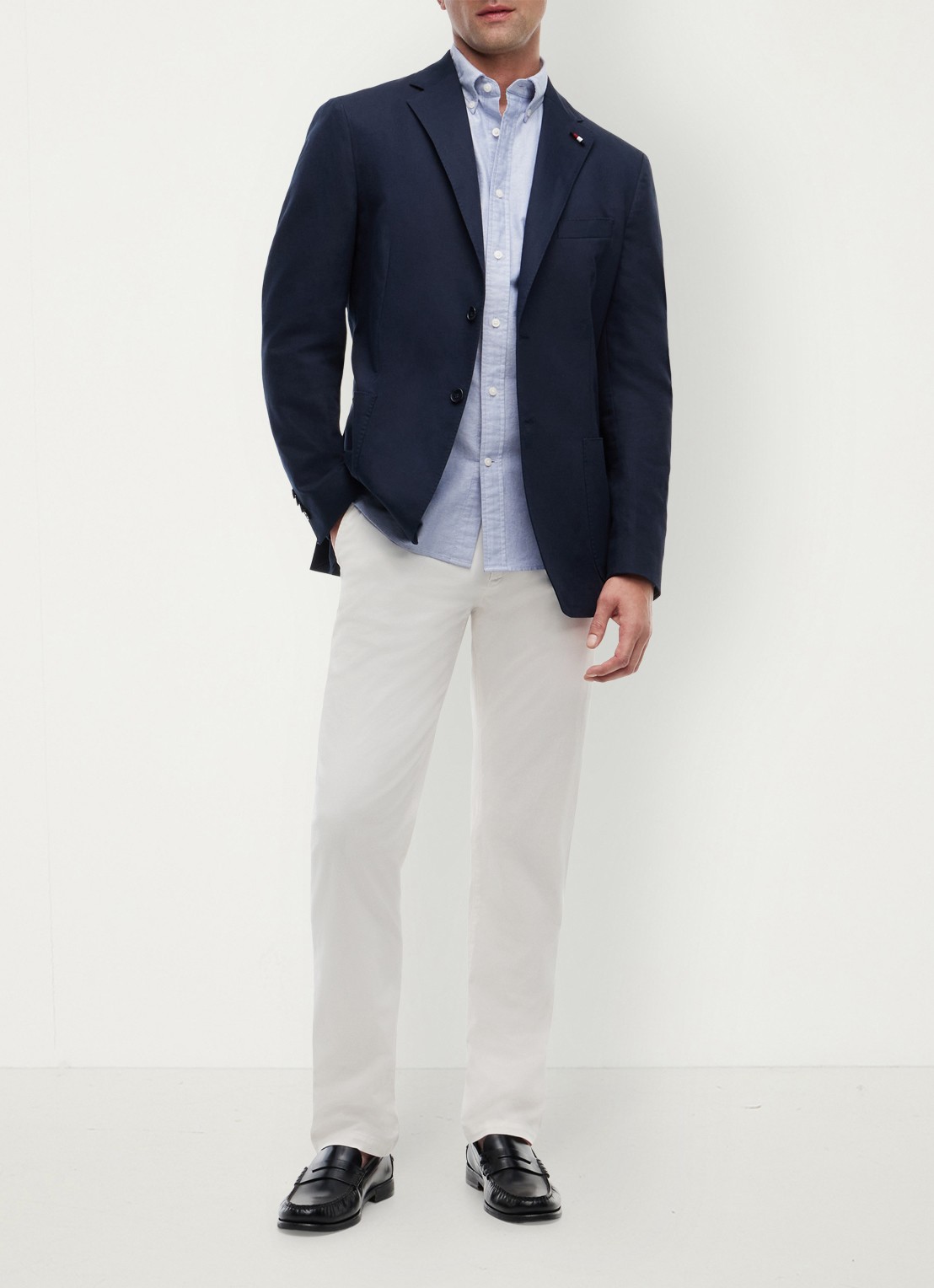 Tommy Hilfiger Straight fit chino met steekzakken - voorkant 5 gebroken wit