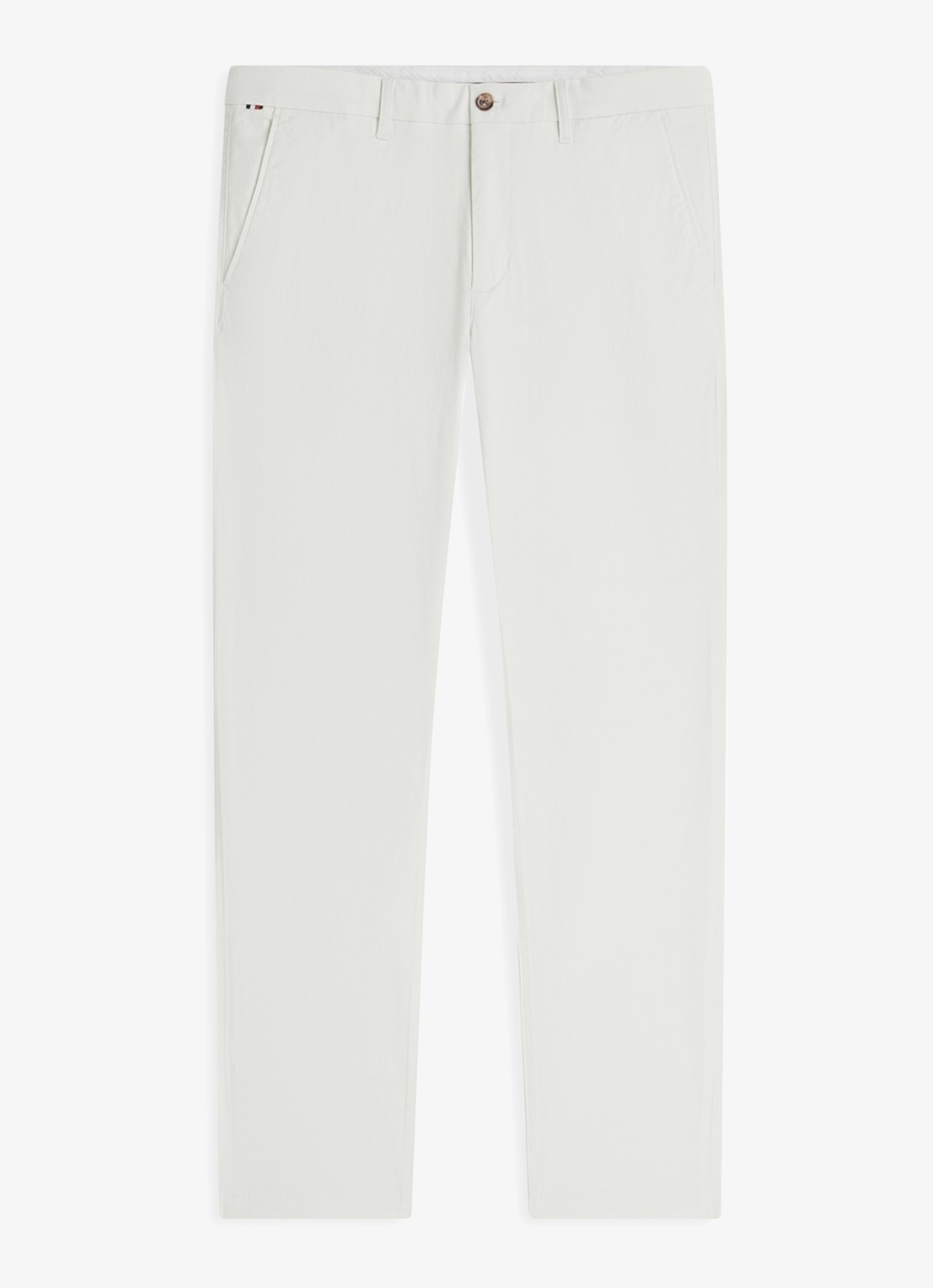 Tommy Hilfiger Straight fit chino met steekzakken - voorkant 4 ivoor