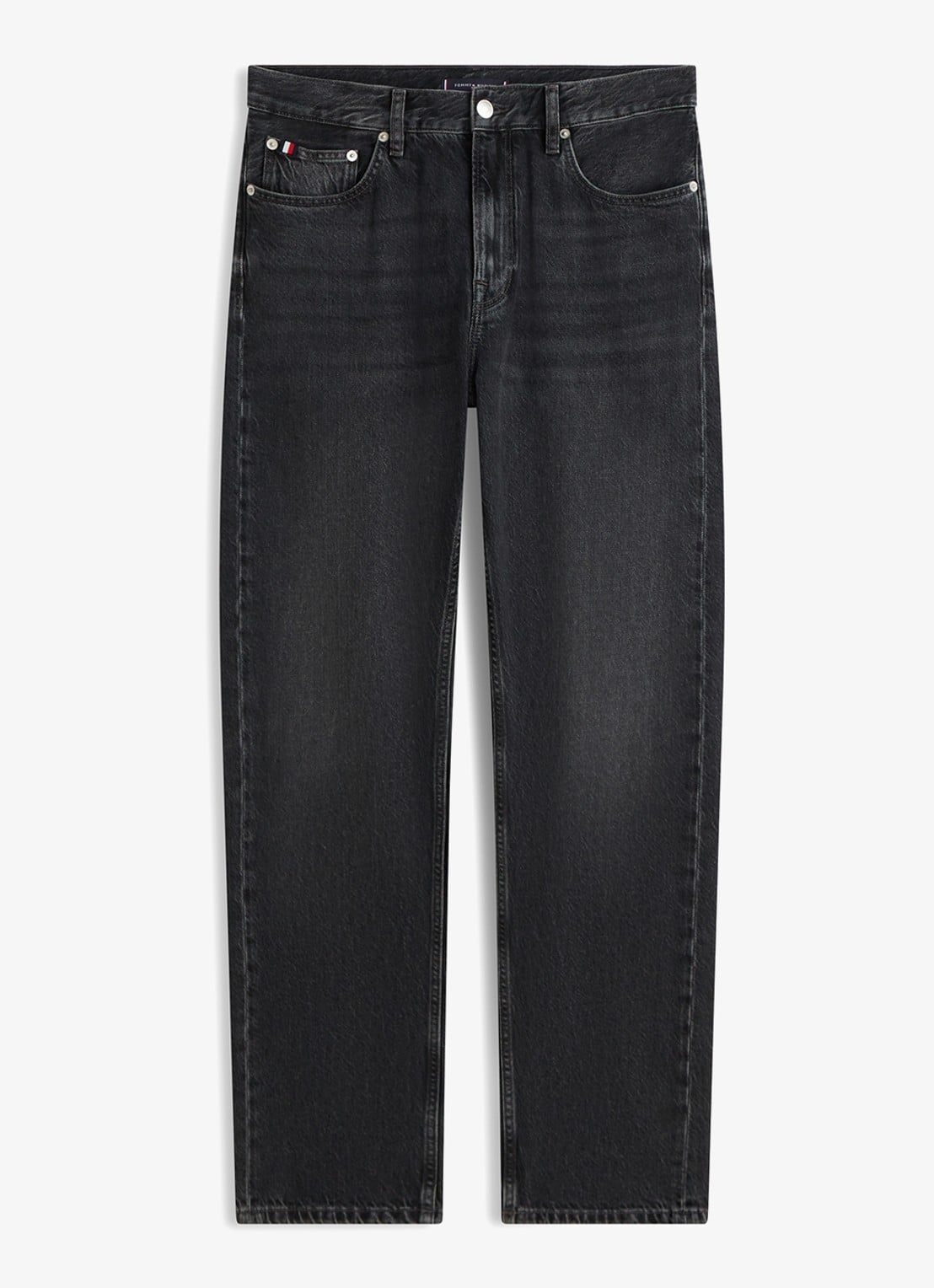Tommy Hilfiger Straight fit jeans met donkere wassing - voorkant 3 donkergrijs