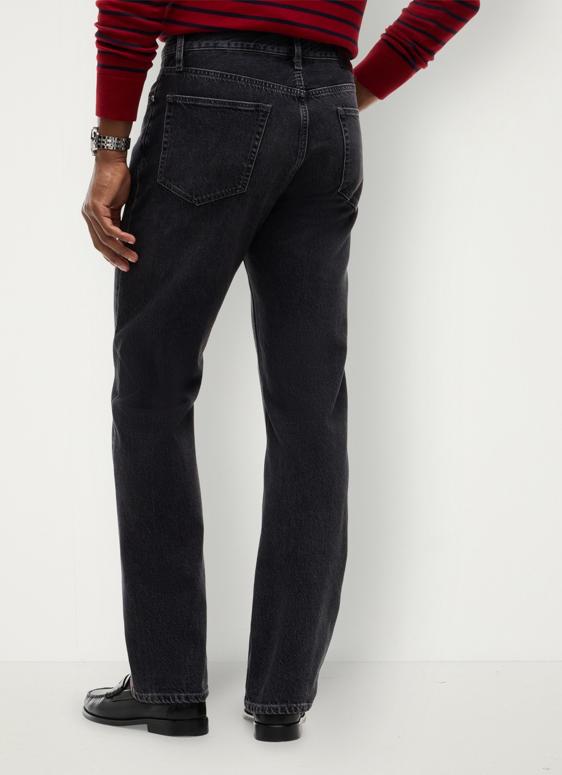 Tommy Hilfiger Straight fit jeans met donkere wassing - achterkant zwart