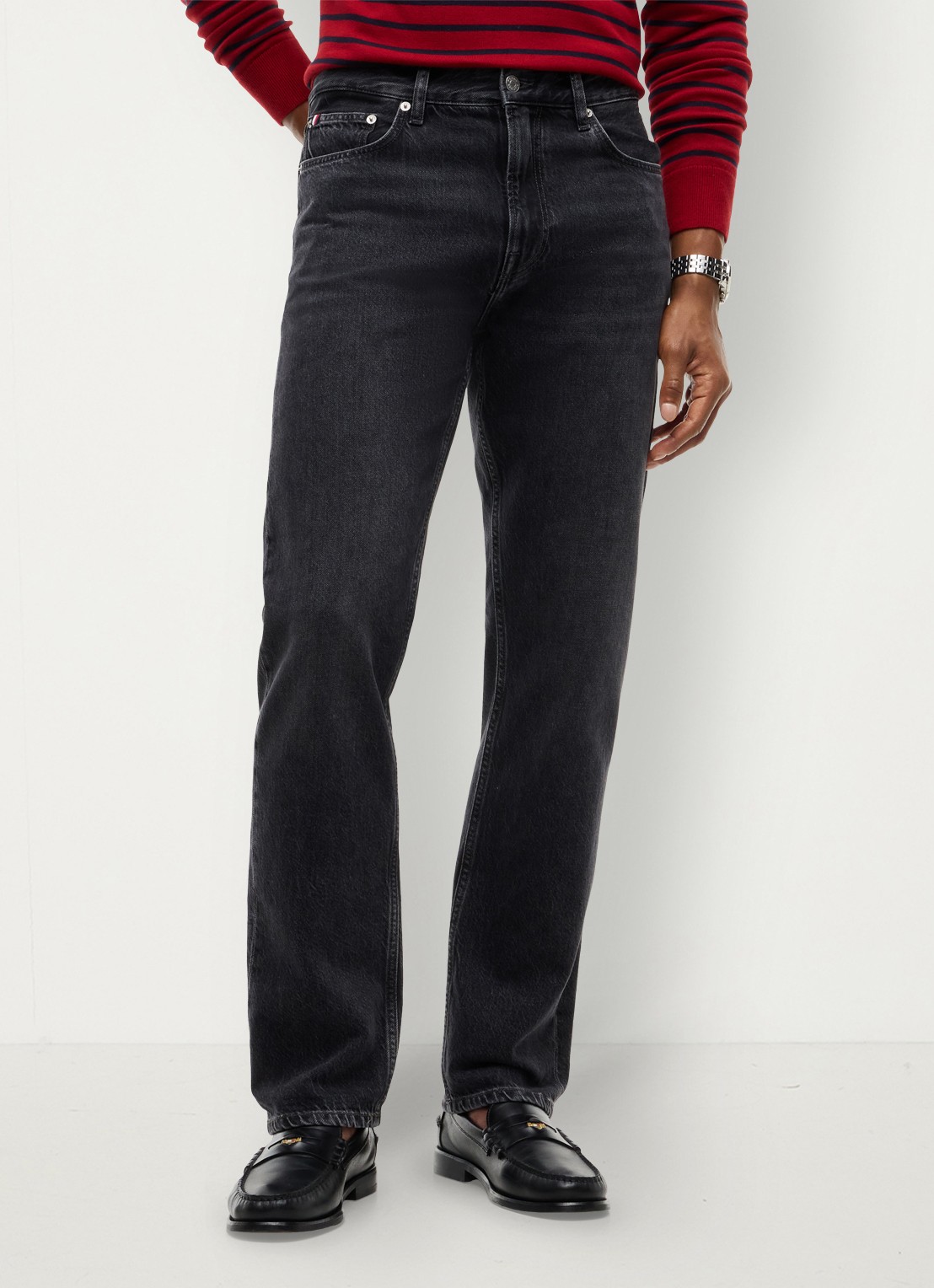 Tommy Hilfiger Straight fit jeans met donkere wassing - detail 2 zwart