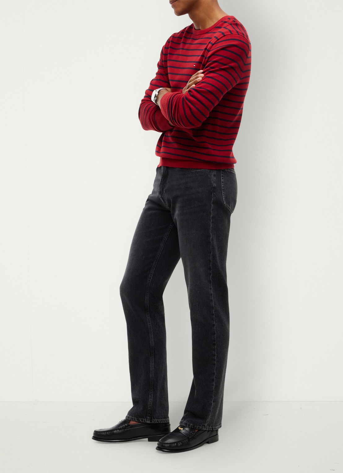 Tommy Hilfiger Straight fit jeans met donkere wassing - detail 4 zwart
