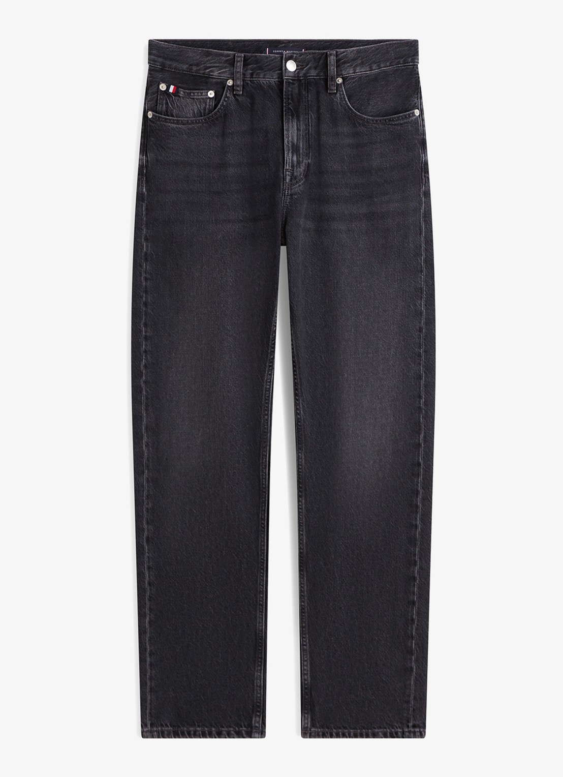 Tommy Hilfiger Straight fit jeans met donkere wassing - voorkant 5 zwart