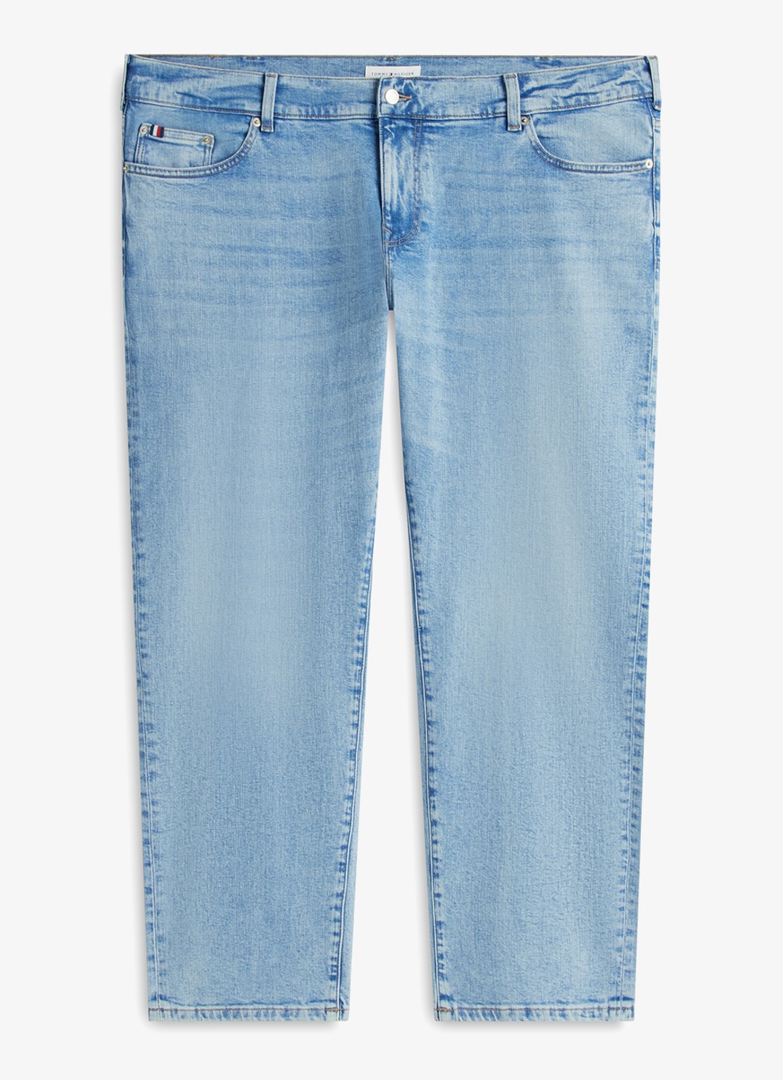 Tommy Hilfiger Straight fit jeans met lichte wassing - voorkant 4 denim
