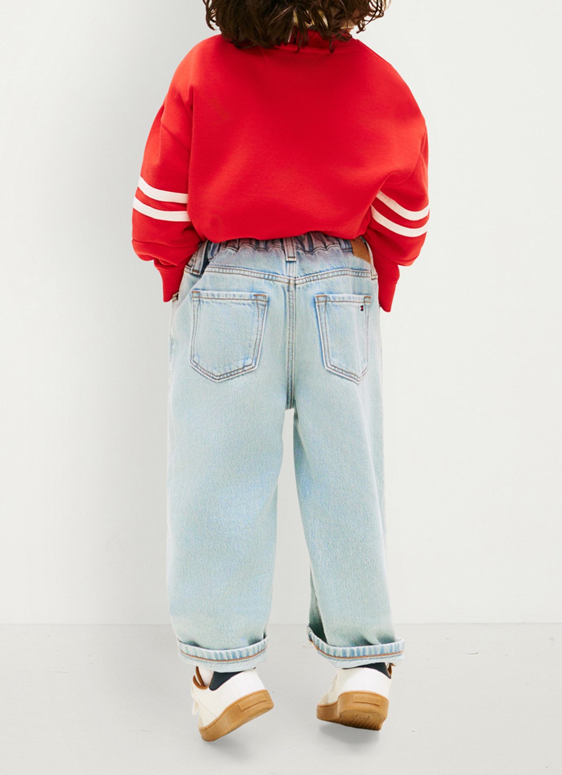 Tommy Hilfiger Straight fit jeans met medium wassing - achterkant 5 lichtblauw