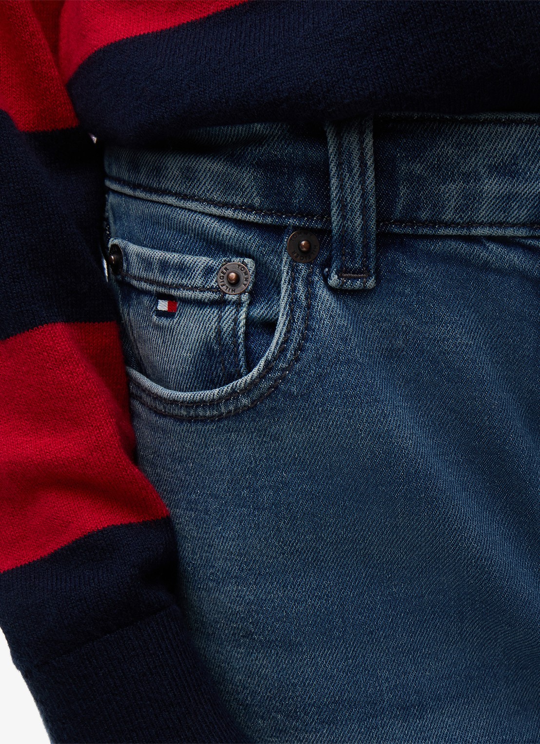 Tommy Hilfiger Straight fit jeans met steekzakken - detail 5 indigo