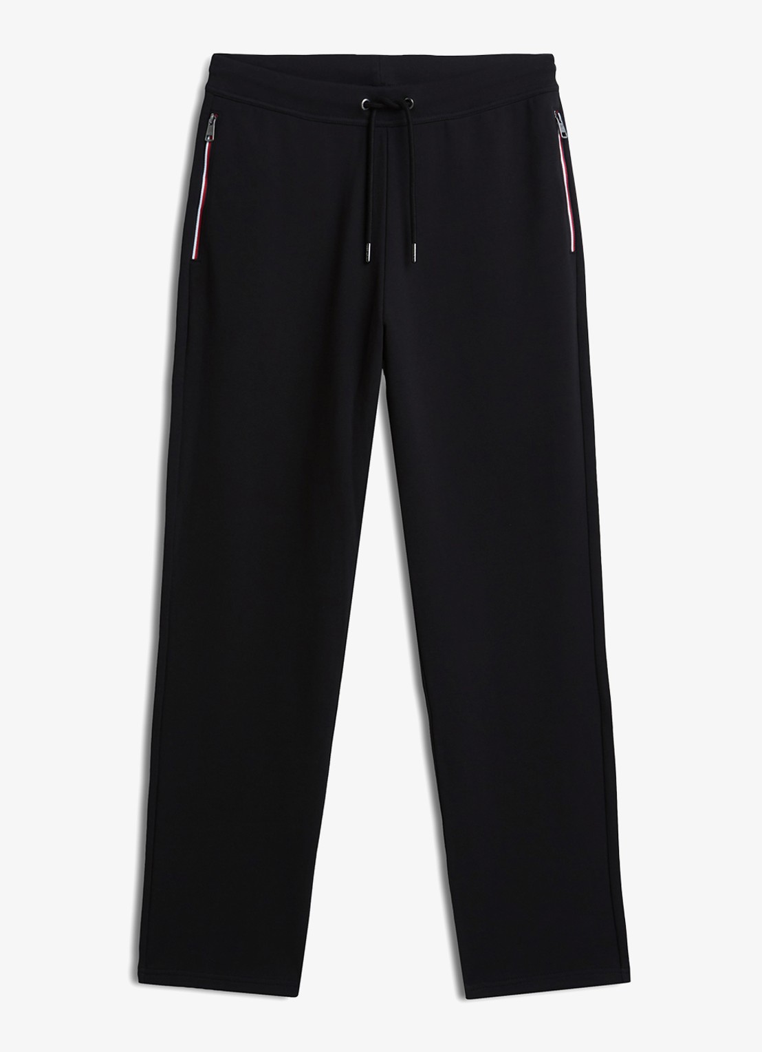 Tommy Hilfiger Straight fit joggingbroek met gestreept detail - voorkant zwart