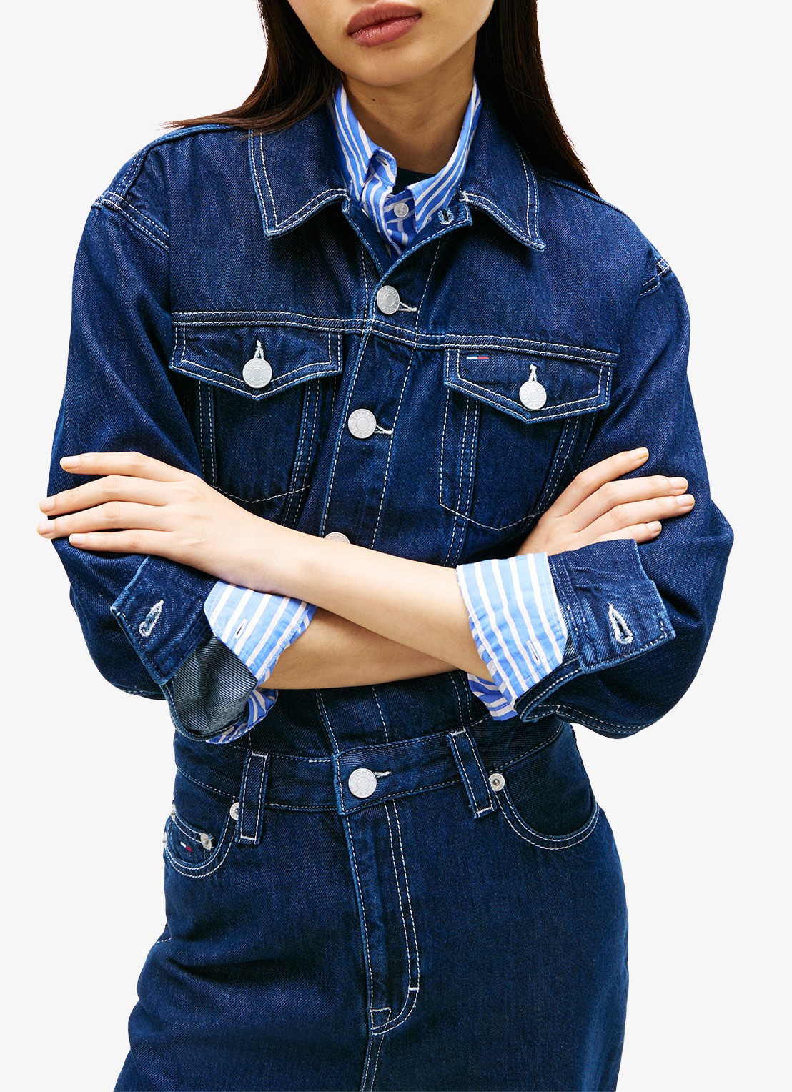 Tommy Hilfiger Straight fit jumpsuit in katoenblend - detail 4 jeans
